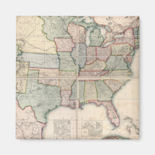 Map of The United States 3 Magnet