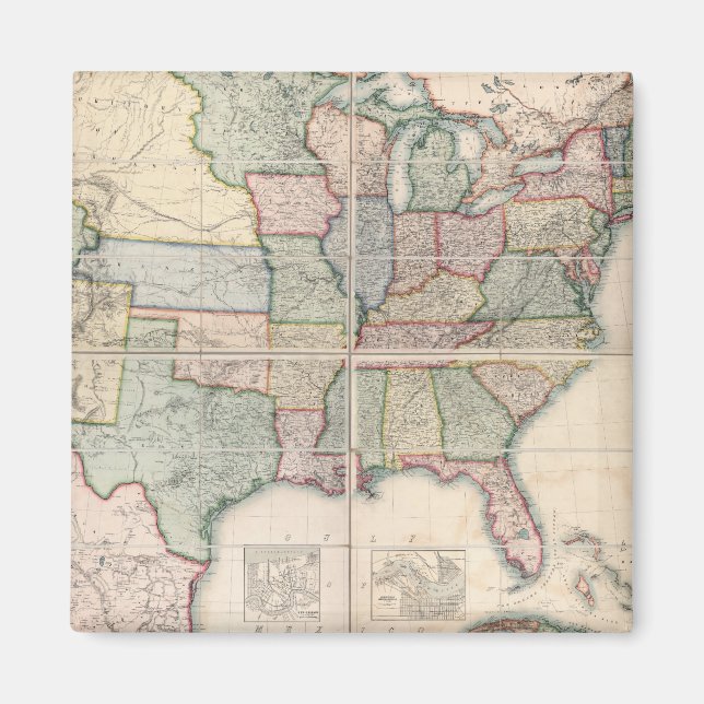 Map of The United States 3 Magnet (Front)