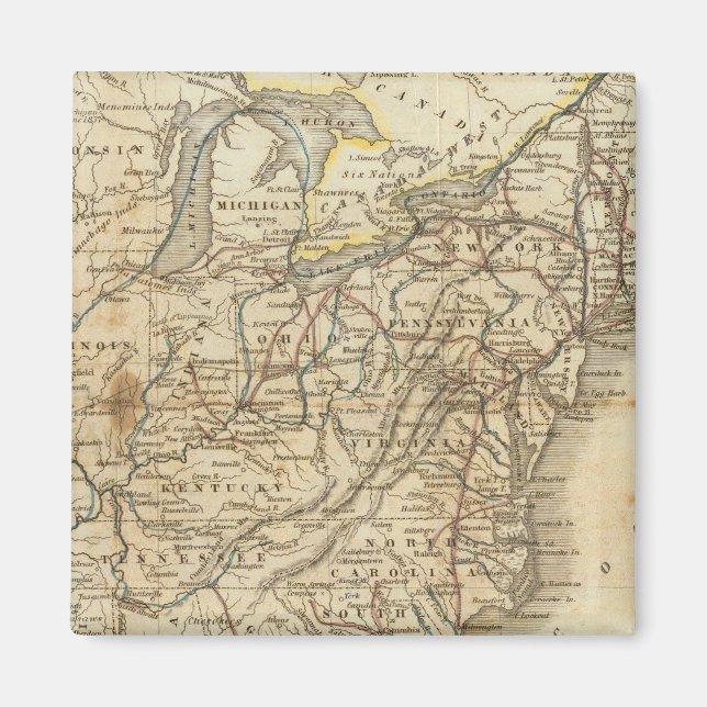 Map Of The United States 3 Magnet (Front)