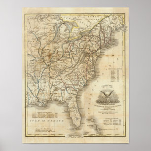 Map Of The United States 3 Poster