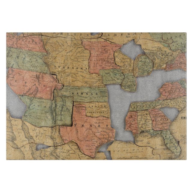 Map of the United States and Canada Cutting Board (Front)