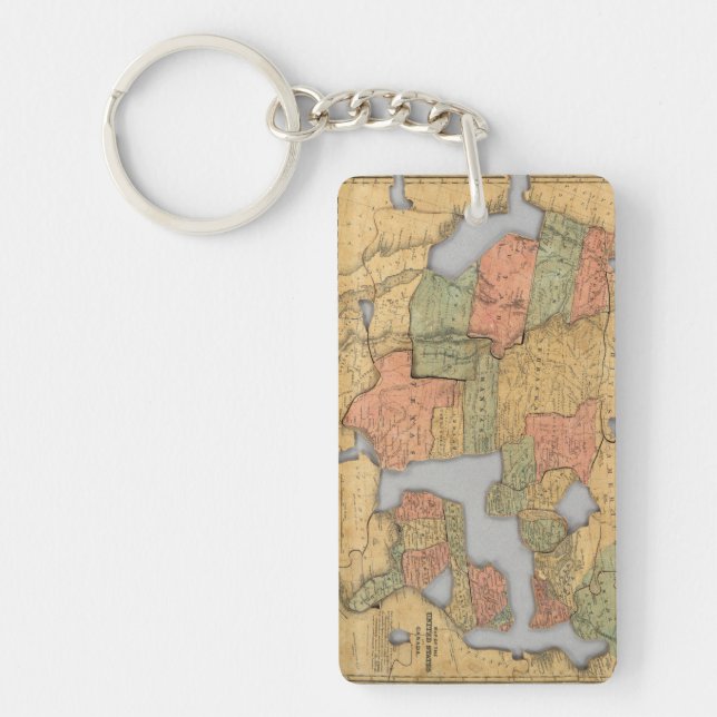 Map of the United States and Canada Key Ring (Front)