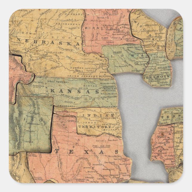 Map of the United States and Canada Square Sticker (Front)