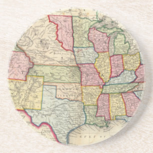 Map Of The United States, And Territories Coaster