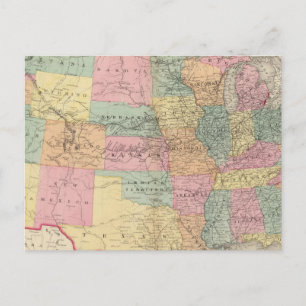 Map of the United States and Territories Postcard