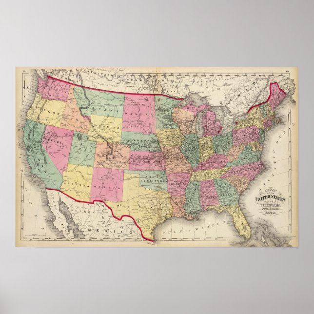 Map of the United States and territories Poster (Front)