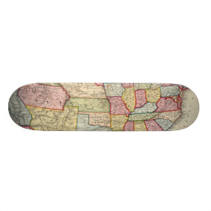 Map Of The United States, And Territories Skateboard