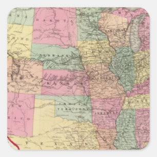 Map of the United States and territories Square Sticker
