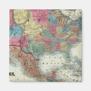 Map Of The United States, Canada, Mexico Magnet