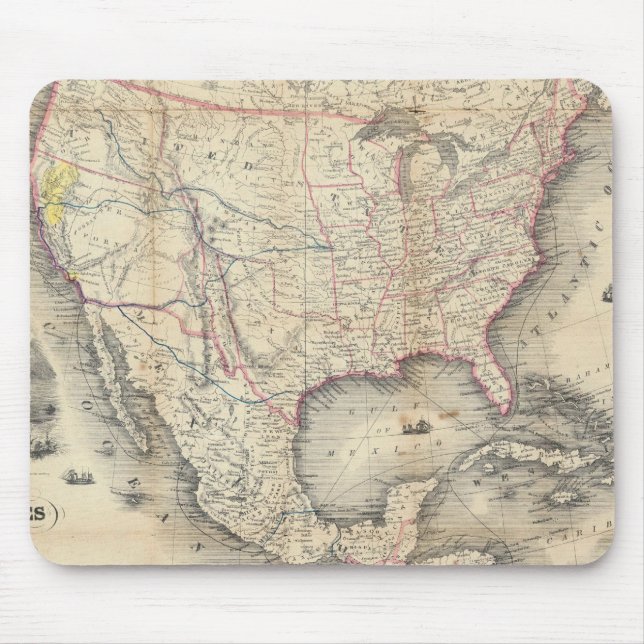 Map Of The United States Mouse Pad (Front)