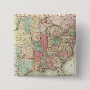 Map Of The United States Of America 15 Cm Square Badge