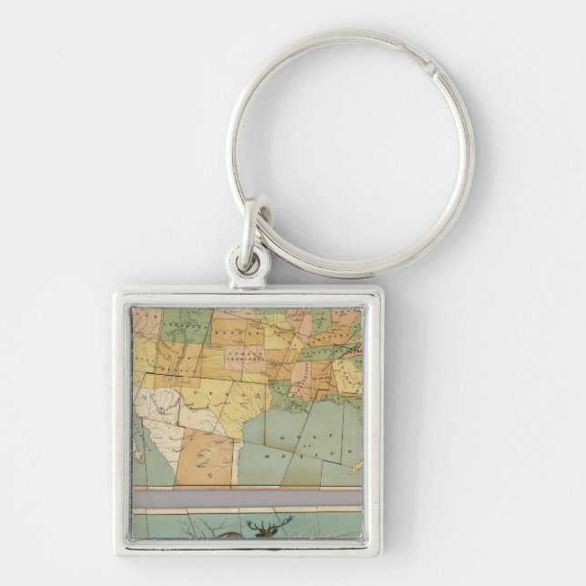 Map of the United States of America 2 Key Ring (Front)