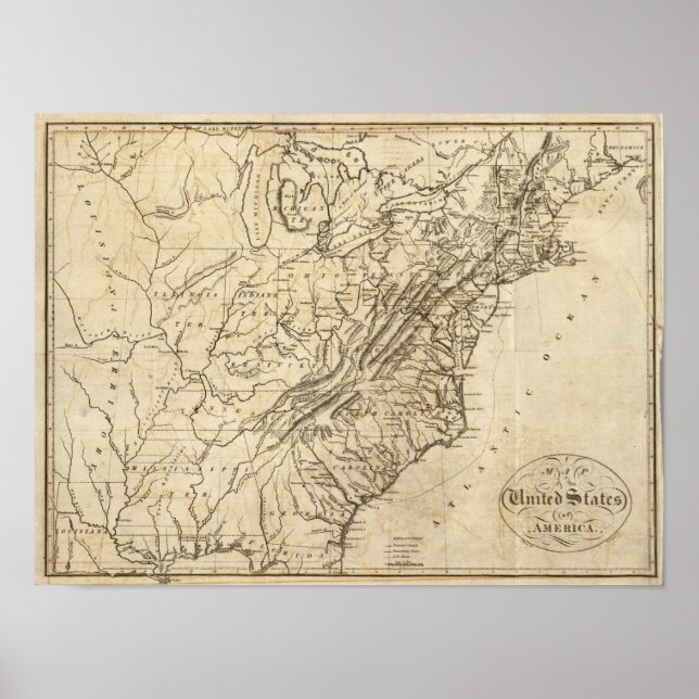 Map of the United States of America 2 Poster (Front)