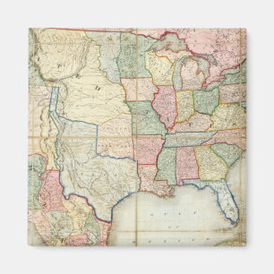 Map of The United States of America Magnet