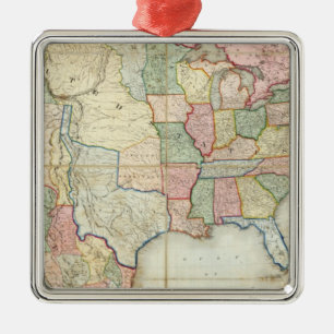 Map of The United States of America Metal Ornament