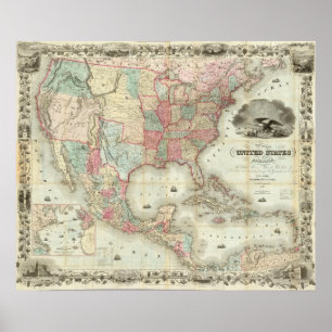 Map Of The United States Of America Poster