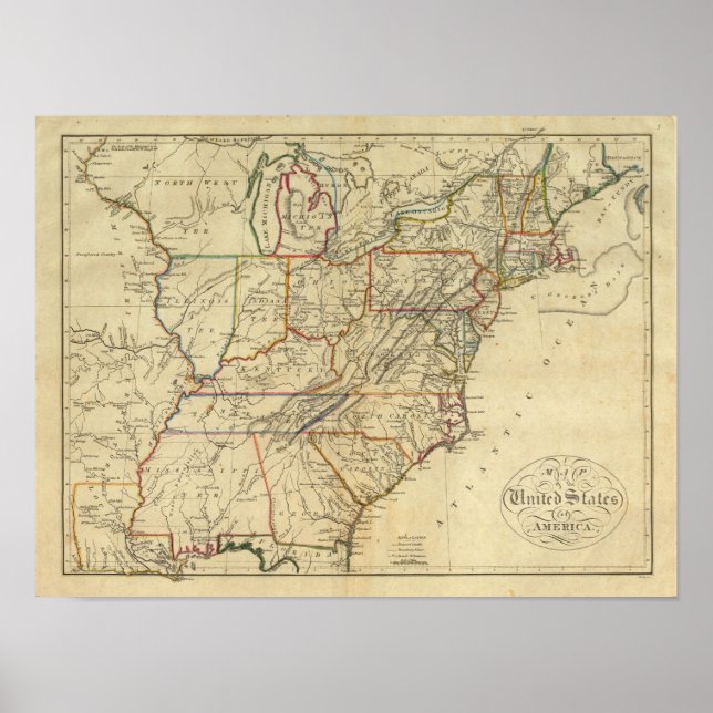 Map of the United States of America Poster (Front)