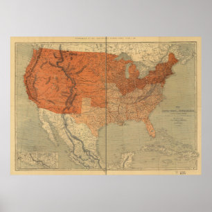 Map of the United States of North America (1861) Poster