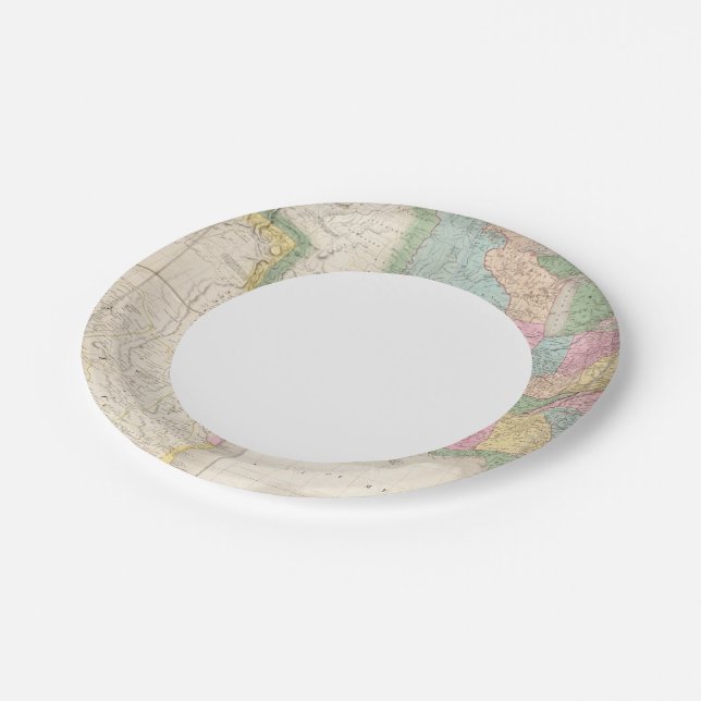 Map of the United States Of North America Paper Plate (Angled)