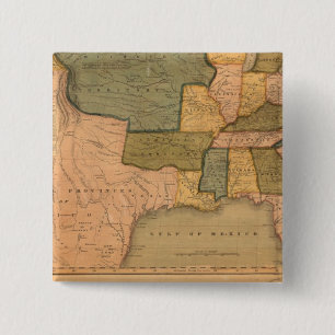 Map of The United States with George Washington 15 Cm Square Badge