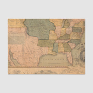 Map of The United States with George Washington Tissue Paper