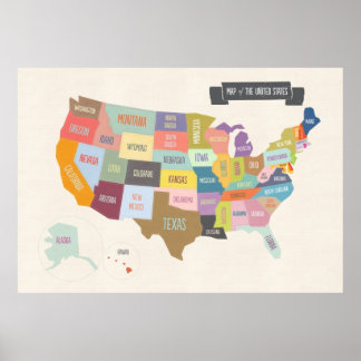 Map of the USA XL poster