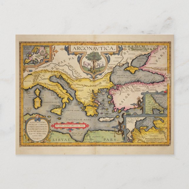 Map of the Voyage of the Argonauts Postcard (Front)
