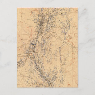 Map of the Washoe District Showing Mining Claims Postcard