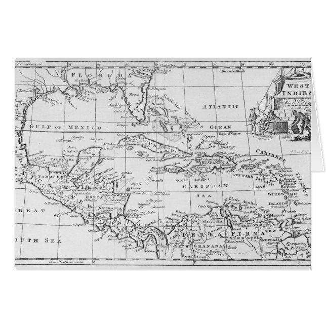 Map of the West Indies (Front Horizontal)