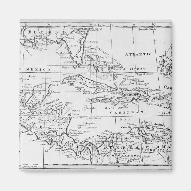 Map of the West Indies Magnet (Front)