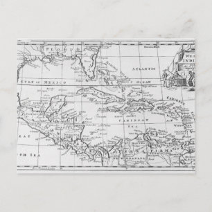 Map of the West Indies Postcard