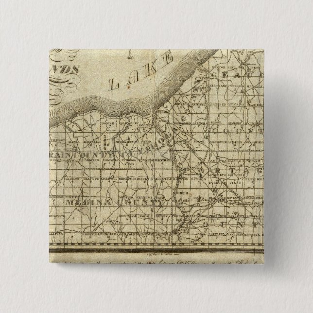 Map of The Western Reserve 15 Cm Square Badge (Front)