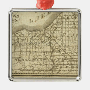 Map of The Western Reserve Metal Tree Decoration