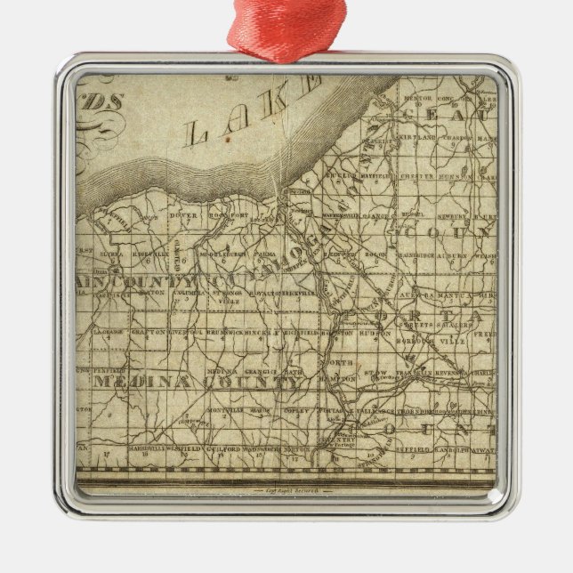 Map of The Western Reserve Metal Tree Decoration (Front)