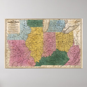 Map of the Western States Poster