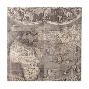 Map of the World 1507 Ceramic Tile