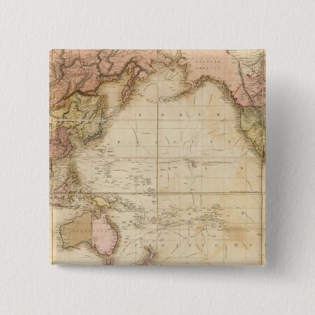 Map of the world 15 cm square badge (Front)