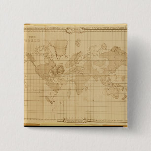Map of the world 15 cm square badge