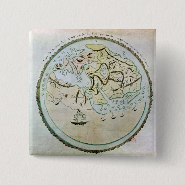 Map of the world 15 cm square badge (Front)