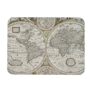 Map of the World   1676 Magnet