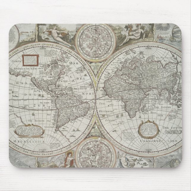 Map of the World | 1676 Mouse Pad (Front)