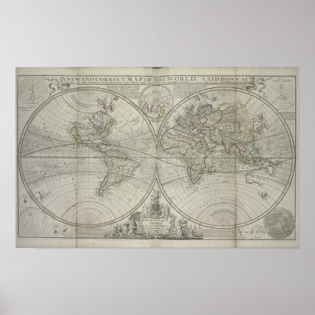 Map of the world | 1736 poster (Front)