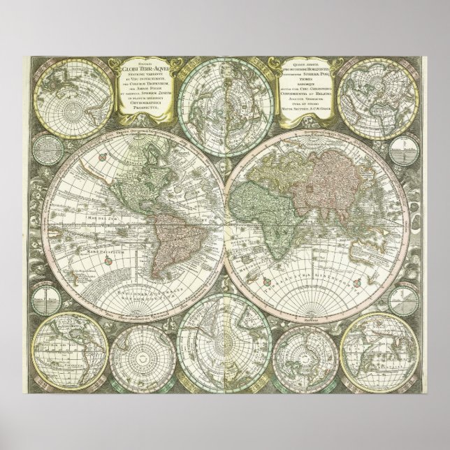 Map of the World | 1744 Poster (Front)