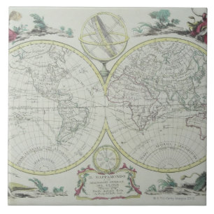 Map of the World 18 Ceramic Tile