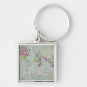 Map of the World 20 Key Ring