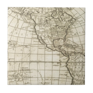 Map of the World 2 2 Ceramic Tile