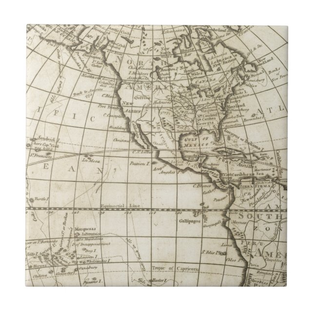 Map of the World 2 2 Ceramic Tile (Front)