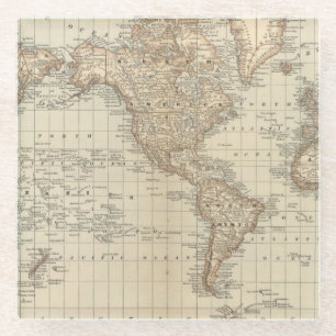 Map of the World 2 2 Glass Coaster