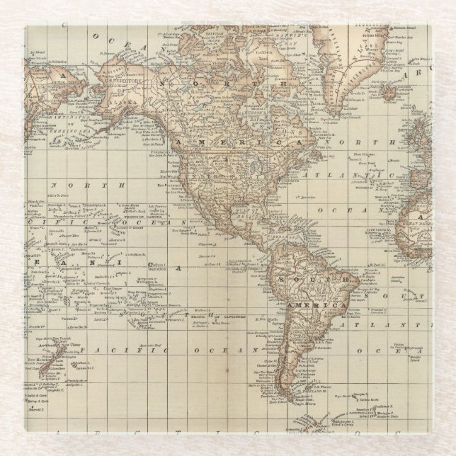 Map of the World 2 2 Glass Coaster (Front)
