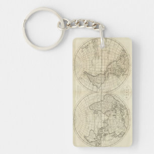 Map of the World 2 2 Key Ring